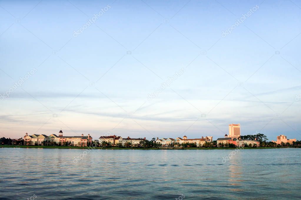 Buildings and Lake