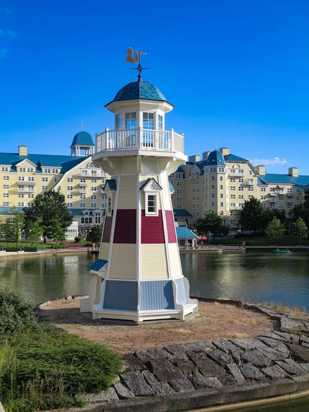 Marne Vallee France July 29Th 2016 Lighthouse Lake Disney Disney — Stock Photo, Image