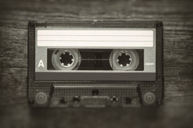 Retro vintage Audio kaset bulanıklık ve noise etkisi ile fotoğrafı stilize.