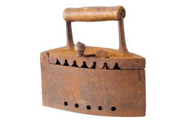 Beyaz arka plan üzerinde izole eski vintage demir.