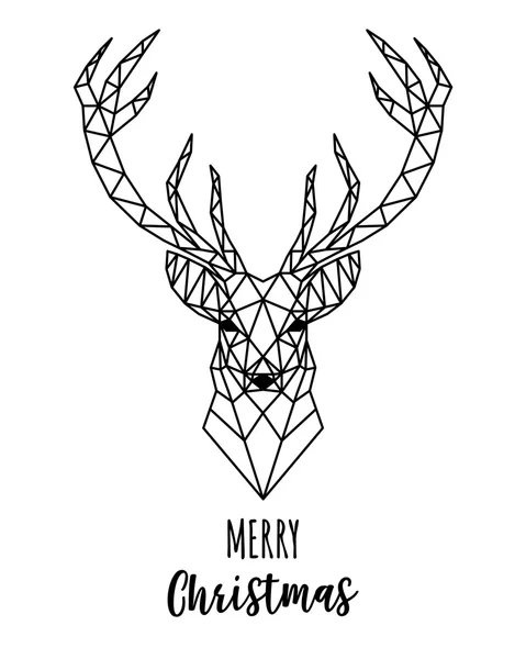 Cartão de Natal de renas geométricas, vetor — Vetor de Stock