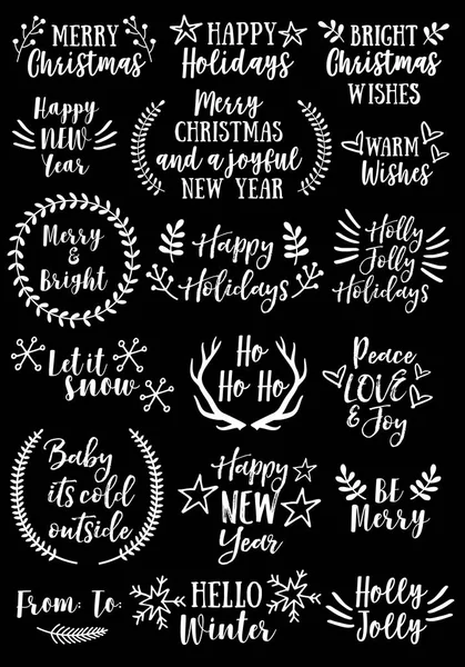 Navidad y Año Nuevo, conjunto de vectores — Archivo Imágenes Vectoriales