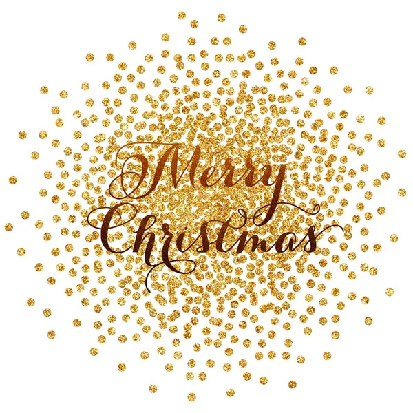 Oro glitter confetti Biglietto di Natale — Foto Stock