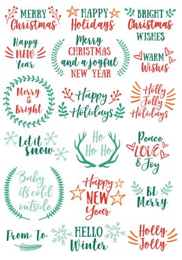 Noel vektör tasarım öğeleri