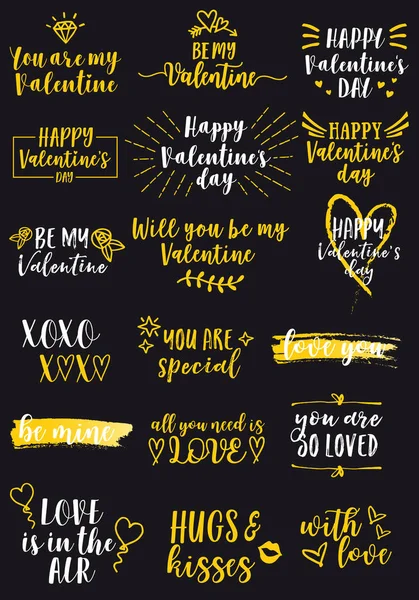 Valentines day cards, vector design elements — Stock Vector