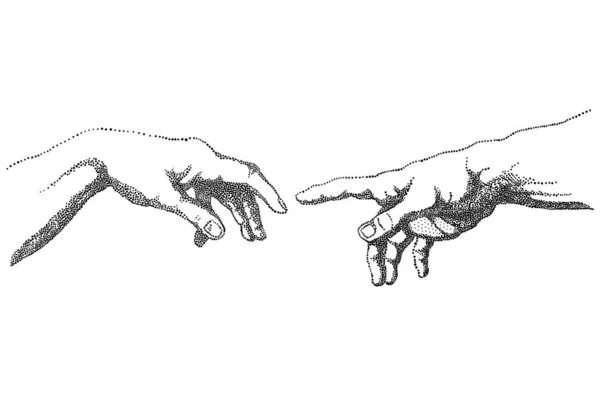 The Creation of Adam, vector hands 스톡 벡터