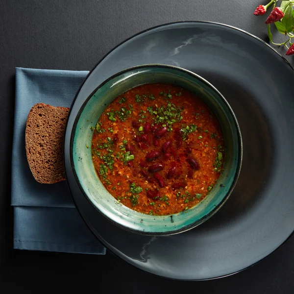 Hausgemachte rote Bohnensuppe — Stockfoto