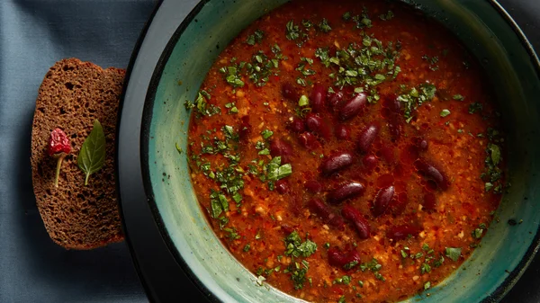 Sopa de frijol rojo casero —  Fotos de Stock