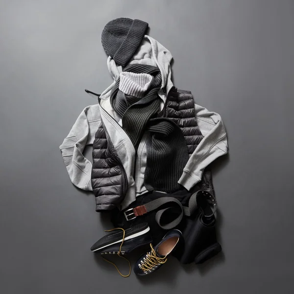 Beautiful mens clothes and accessories on a black background. — Φωτογραφία Αρχείου