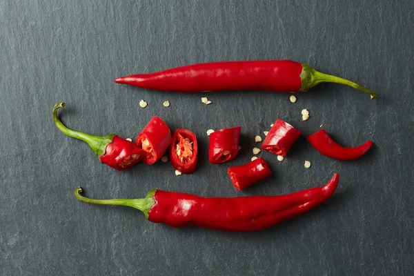 Chili rojo picado fresco —  Fotos de Stock