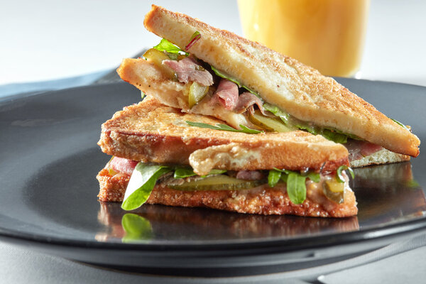 sandwich with bacon and vegetables