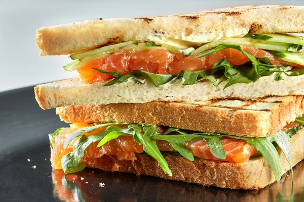 Smoked Salmon Sandwiches — Stock Photo, Image