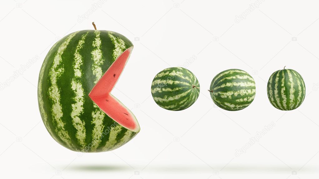 funny pacman watermelon