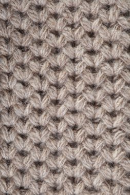 Örgü yün doku el yapımı bej