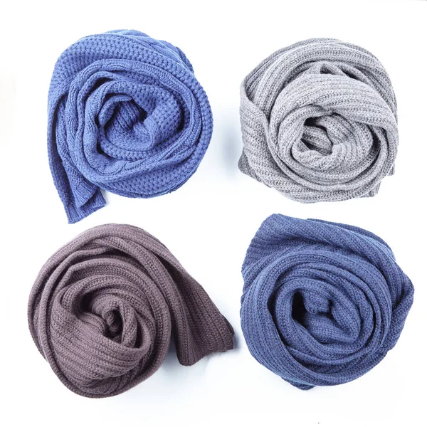 Set of four twisted scarf different foreshortenings — Stock Photo, Image