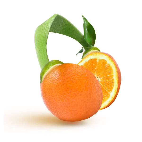Koptelefoon gemaakt van Oranje — Stockfoto