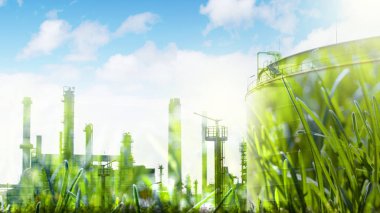 Green industrial development concept clipart