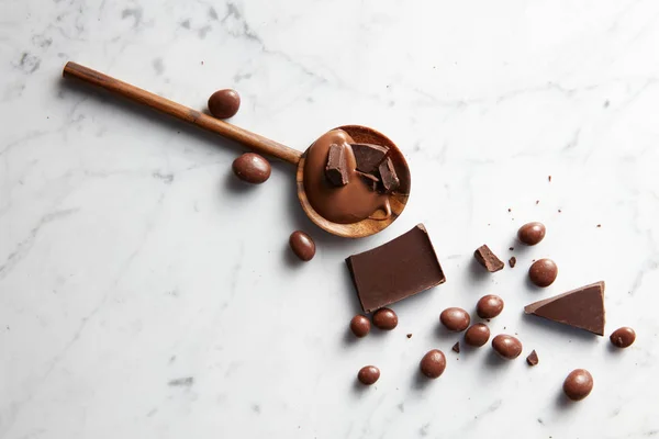 木勺加巧克力 — 图库照片