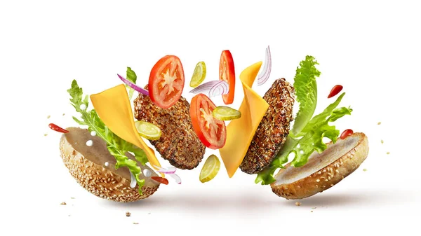 Hamburger voorbereiding ingrediënten — Stockfoto