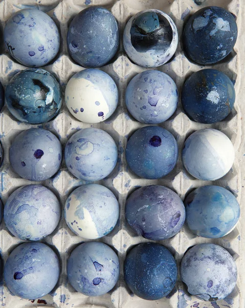 蓝色复活节彩蛋 — 图库照片