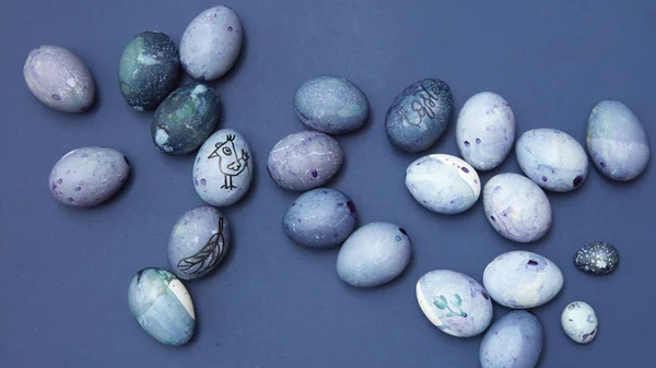 Blue easter eggs — Stock Photo, Image