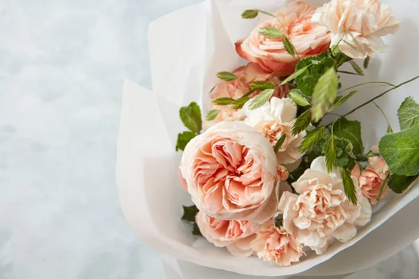 Pastel pink peonies bouquet — Stock Photo, Image