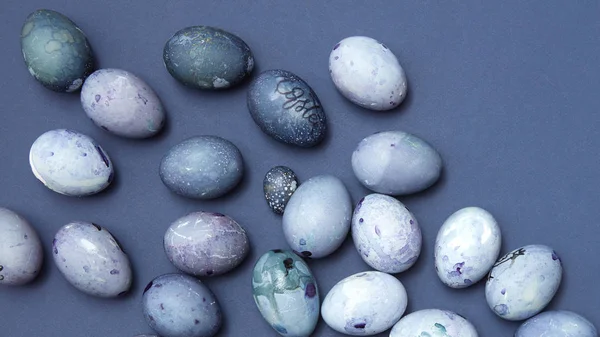 Oeufs de Pâques de couleur bleue — Photo