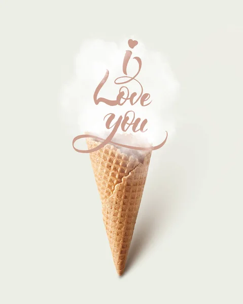 Ice cream készült én szeretlek — Stock Fotó