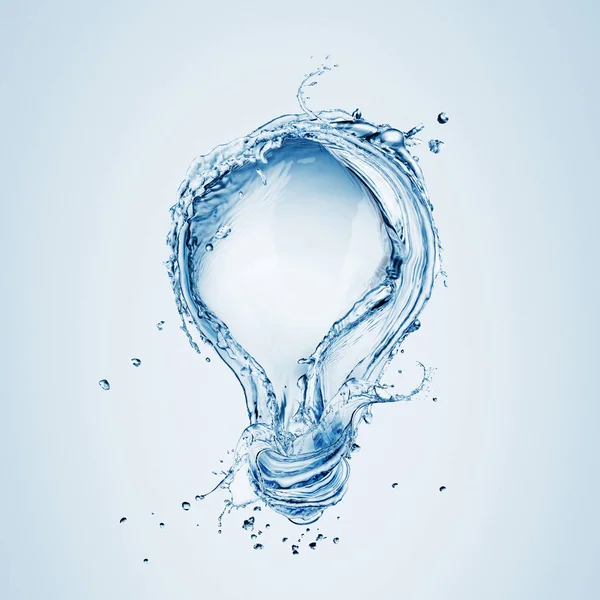 Light bulb made of water splash — Stock Photo, Image