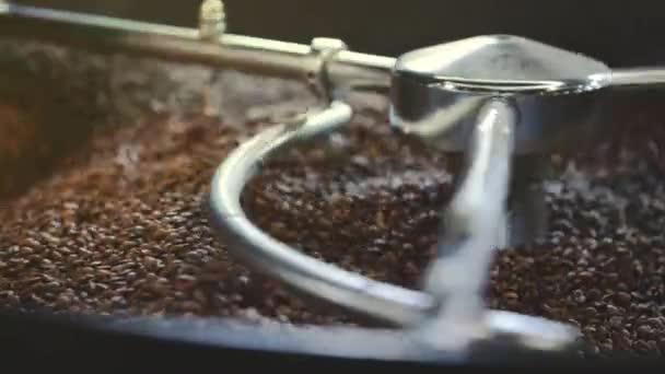 Grãos de café mistura na máquina — Vídeo de Stock