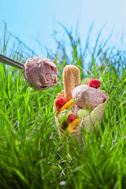 Taze dutlu dondurma.