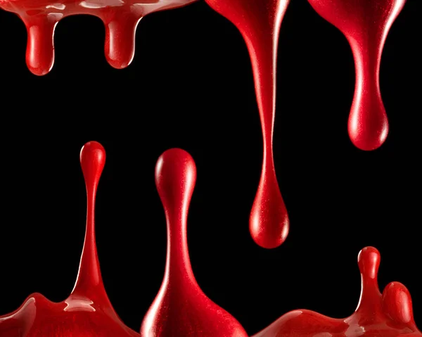 빨간 페인트의 방울 — 스톡 사진