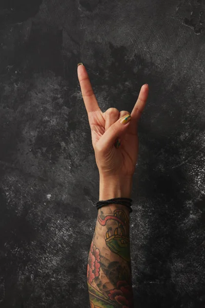 Devil horns gesture — Stock Photo, Image