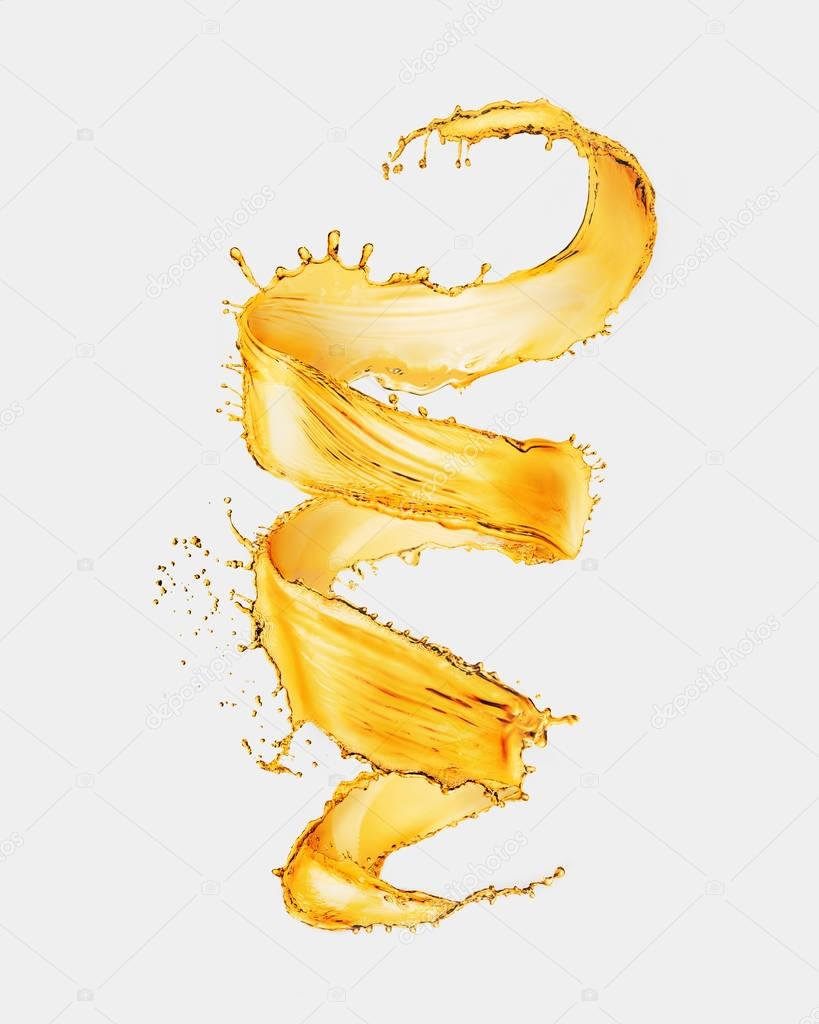 yellow splash of spiral shape