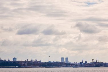 panoramik güzel bir şehir ve Marmara Denizi, Istanbul, Türkiye