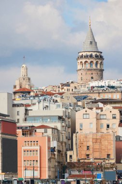 İstanbul, Türkiye'nin Orta Çağ Simgesel Yapı kule Beyoğlu İlçe tarihi mimarisi ve galata