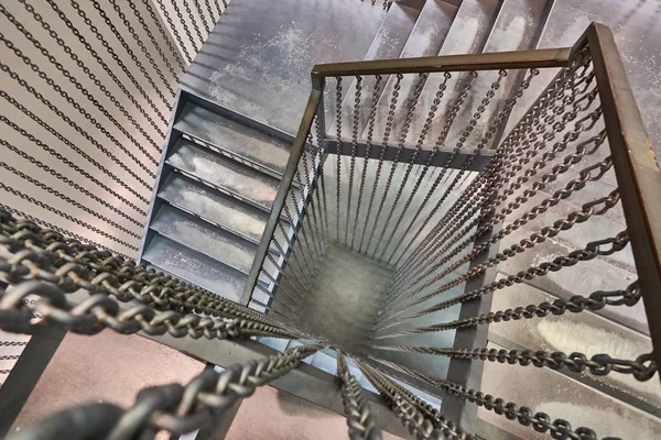 Металеві Спіральні Сходи Вінтажному Стилі Вид Зверху — стокове фото