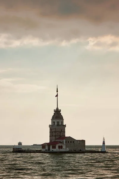 Kız Kulesi Istanbul Türkiye Nin Ünlü Tarihi Dönüm Noktası Leander — Stok fotoğraf