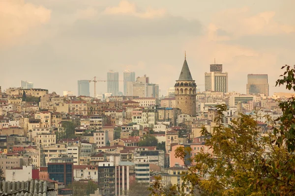 Beyoglu District Historic Architecture Galata Tower Medieval Landmark Istanbul Turkey — Stock Photo, Image