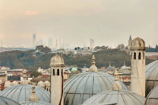 Cúpulas Mezquita Vista Ciudad Estambul Turquía — Foto de Stock