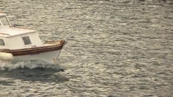 Λευκή Ιστιοπλοϊα Στη Θάλασσα Βίντεο Αργής Κίνησης — Αρχείο Βίντεο