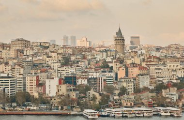 İstanbul, Türkiye'nin Orta Çağ Simgesel Yapı kule Beyoğlu İlçe tarihi mimarisi ve galata