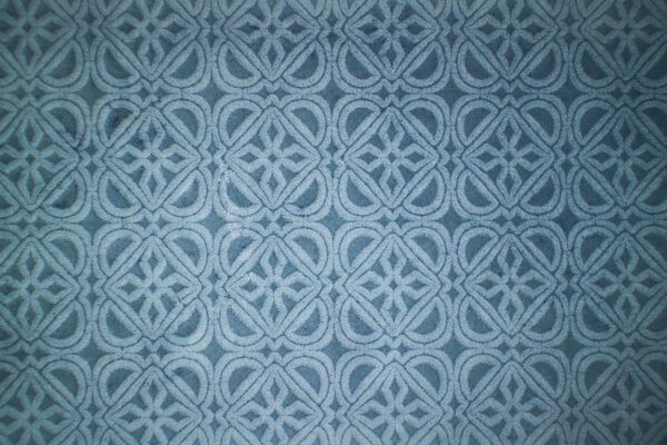 decorative ceramic blue tile with geometric pattern
