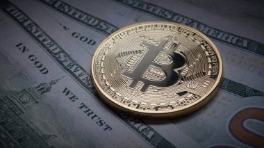 Kağıt dolar, altın metal bitcoin gölge ekonomi kavramı
