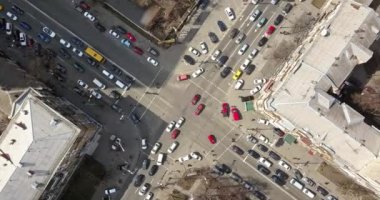 Kiev cityscape, Ukrayna, güneşli bir hava görünümünü