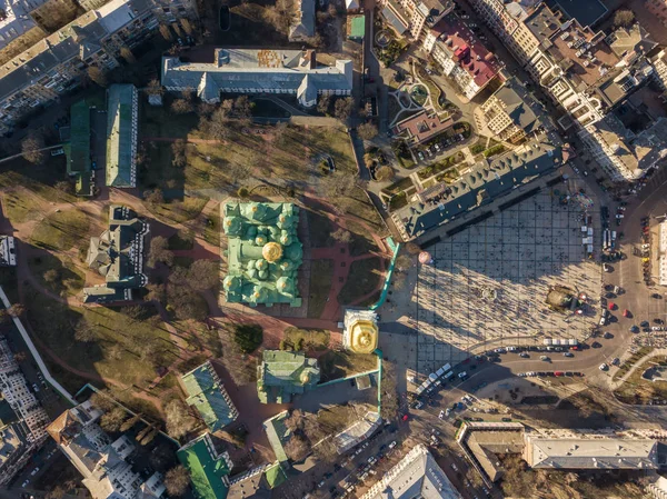 Aerial View Cathedral Sophia Unesco World Heritage Site Kyiv City — Stock Photo, Image