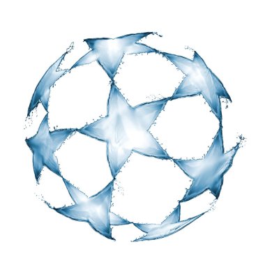 Futbol topu su sıçramalarına izole üzerinde beyaz arka plan