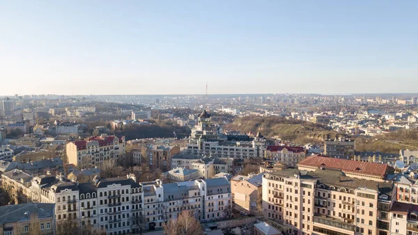 Vista Panorámica Del Distrito Vozdvizhenka Montaña Lysaya Kiev Ucrania —  Fotos de Stock