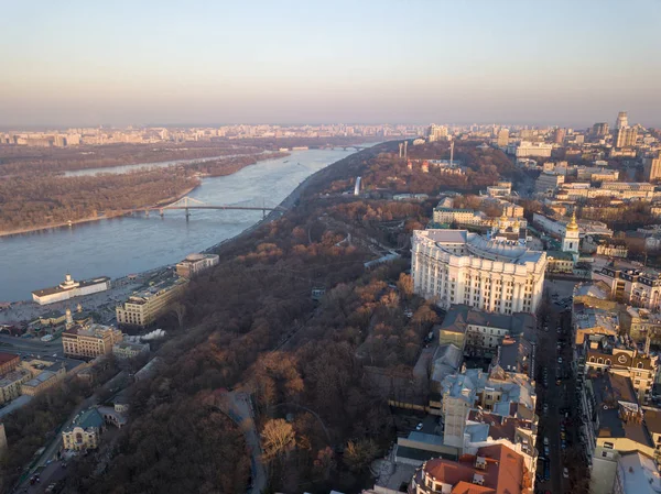 Vue Aérienne Paysage Urbain Kiev Avec Ministère Des Affaires Étrangères — Photo