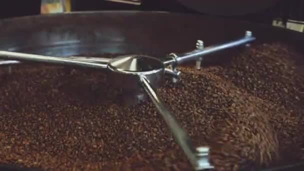 Professionell Kaffe Kafferostningsföretagen Med Kaffebönor Video — Stockvideo